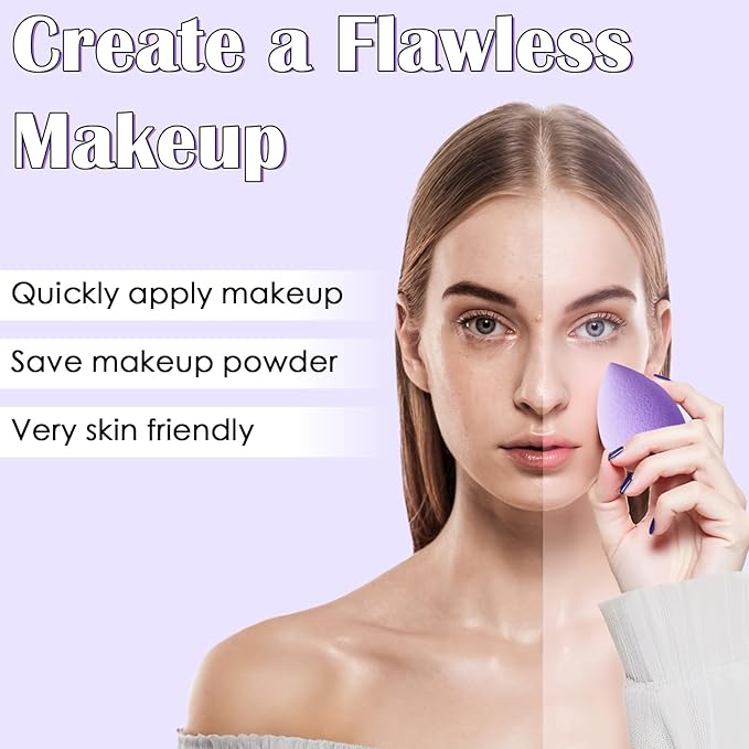 Makeup Brush Set, 49Pcs Makeup Tool Set Premium Synthetic Foundation Concealers Powder Eye Shadows Makeup Brushes Kit for for Beginner Professional, Purple