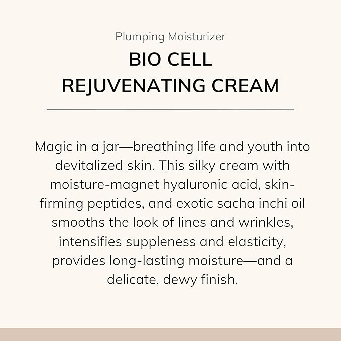Le Mieux Bio Cell Rejuvenating Cream - Triple Peptide Facial Moisturizer with Hyaluronic Acid, Squalane & Rose Hip, Night & Day Cream for Face & Neck, No Parabens or Sulfates (1.75 oz / 52 ml)