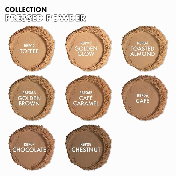 Ruby Kisses No More Blemish Face Powder with Salicylic Acid Korean Makeup Matte Finish Full Coverage Pressed Powder (Cafe Caramel)
