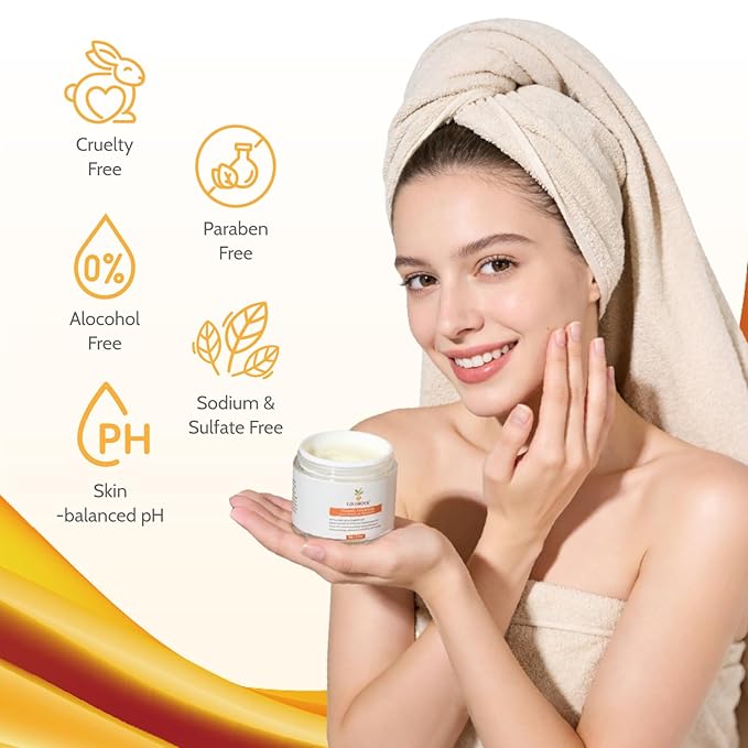 Turmeric Face Cream with Vitamin C & Niacinamide - Dark Spot Removal & Anti-Aging Face Moisturizer,Deep Pore Cleansing,Radiant & Smooth Skin,Suitable for All Skin Types 50G