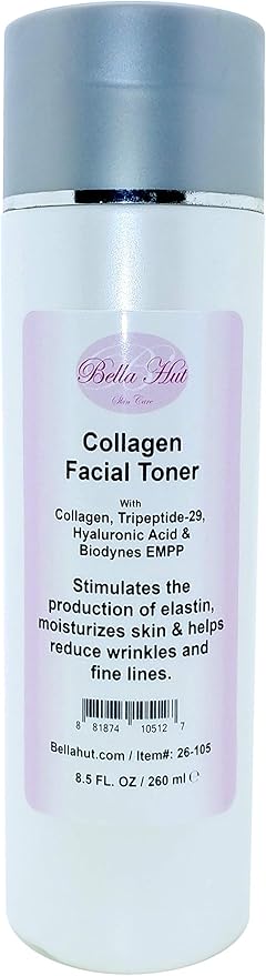 Bellahut Collagen Facial Toner with Collagen, B I O D Y N E S EMPP & TRIPEPTIDE-29, A Collagen Infused Toner Loaded with peptides That Helps Tighten Skin and minimize pores (8.5 Ounce)