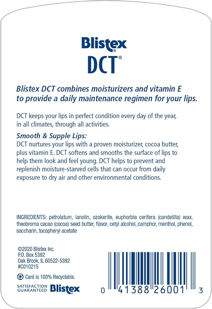 Blistex DCT Daily Conditioning Treatment, 0.25 Ounce (Pack of 12) – Lip Moisturizer with Vitamin E, Soften & Smooth Lips Surface Daily Lip Care Product, Works in All Climates