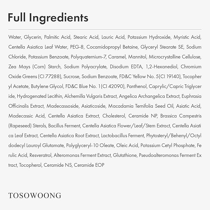 TOSOWOONG Madagascar Centella Face Wash, Mochi Whip with Capsules for Blackheads, Clogged Pores, Excess Sebum, Troubled Skin, Calming with 9 Cica Complex, Korean Skincare, 100 ml / 3.38 fl. oz.
