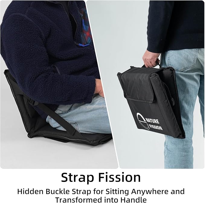 Stadium Seat with Back and Lumbar Support and Padded Cushion Foldable and Portable Perfect for Bleacher Chair in Sports Events and Camping Lawn Use
