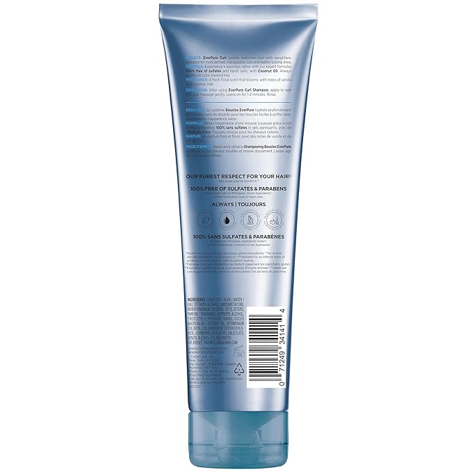 L'Oreal Paris Sulfate Free Conditioner for Curly Hair, Lightweight, Anti-Frizz Hair Care with Coconut Oil, EverPure, 8.5 Fl Oz (Packaging May Vary)