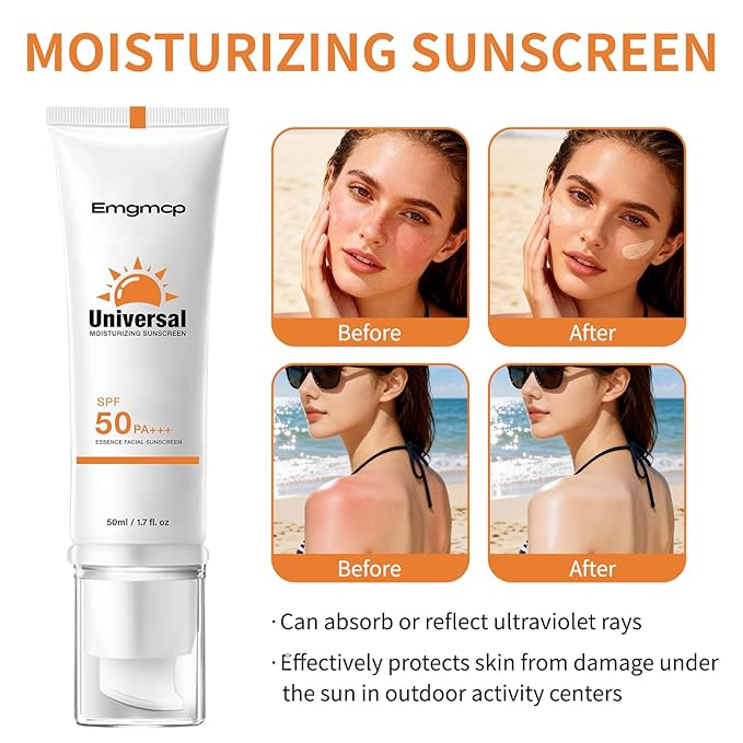 Tinted Sunscreen for Face SPF 50 Broad Spectrum, Hydrating Oil-Free Sheer Tint, No White Cast & Sweat Resistant, Tinted Moisturizer for Natural Glow, Non-Sticky Daily Sun Cream (2pc)