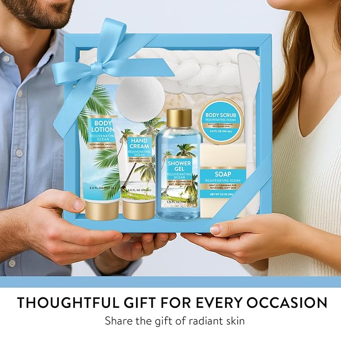 Spa Luxetique Mothers Day Gifts for Women 8pcs Refreshing Ocean Gift Set for Women Bath and Body Works Gift Set Spa Gifts for Womens Get Well Birthday Gifts for Womens Wife Girlfriend Grandma
