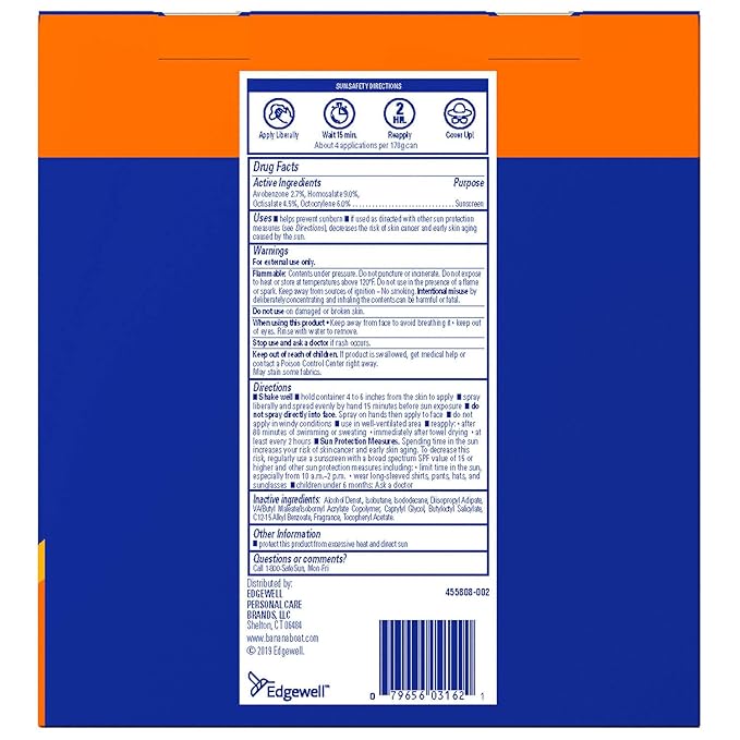 Banana Boat UltraMist Sport Sunscreen High UVA, SPF 50 6 oz (177 ml) (Pack of 3)