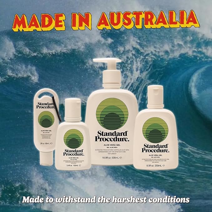 Standard Procedure. Aloe Vera Gel, Soothing Relief for After Sun, Moisturizes and Refreshes Dry Skin, Pure Aloe Vera, Non-Greasy, 8.5 oz