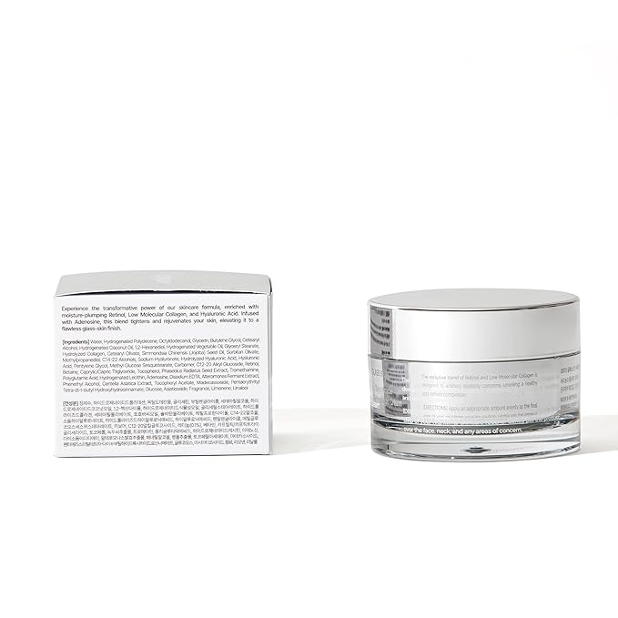 Retinol Night Cream 1.69oz - No.1 Korean Premium Overnight Repair Cream for Face and Neck - Collagen, Centella, Hyaluronic Acid - Anti aging, Acne, Moisturizer, Face Cream, Hydrating, Firming