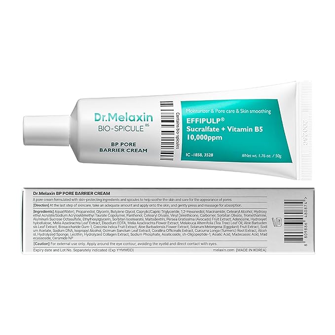 Dr.Melaxin BP Barrier Cream 50g, 1.76 oz. | Bio spicule Stimulating Pore Roots, Pore Tightening, Provision of skin elasticity