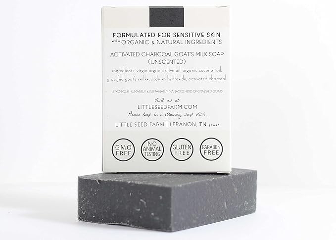 Little Seed Farm Activated Charcoal Bundle - Moisturizer + Soap + Antioxidant Serum + Facial Mist Toner