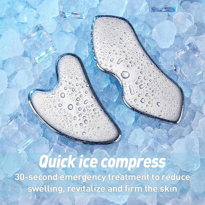 Gua Sha Facial Tools Set, Stainless Steel Guasha Tool for Massage, Manual Body Massage Tool for Jawline Sculpting and Puffiness Reducing, Gua Sha Facial Massage Tool