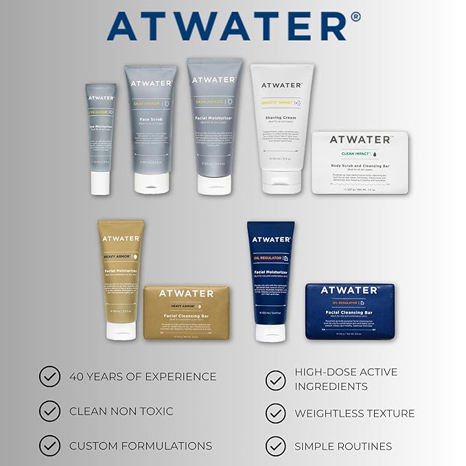 ATWATER Lip Armor Moisturizing Lip Balm Stick, 3-Pack + Bonus Stick, Low-Shine Hydrating Lip Care for Dry, Chapped Lips with Shea Butter, Vitamin E & Squalane, Fragrance-Free Lip Balm
