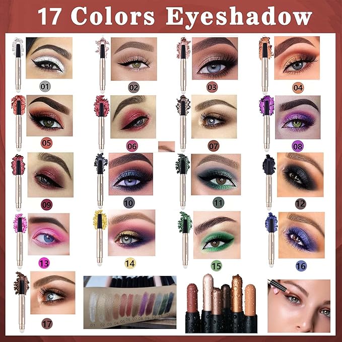 Cocoa Brown Eyeshadow Stick Cream Shimmer Smooth Eyeshadow Pencil Hypoallergenic Natural Waterproof Long Lasting Eye Shadow Eyeliner Pen(Cocoa Brown Shimmer # 07)