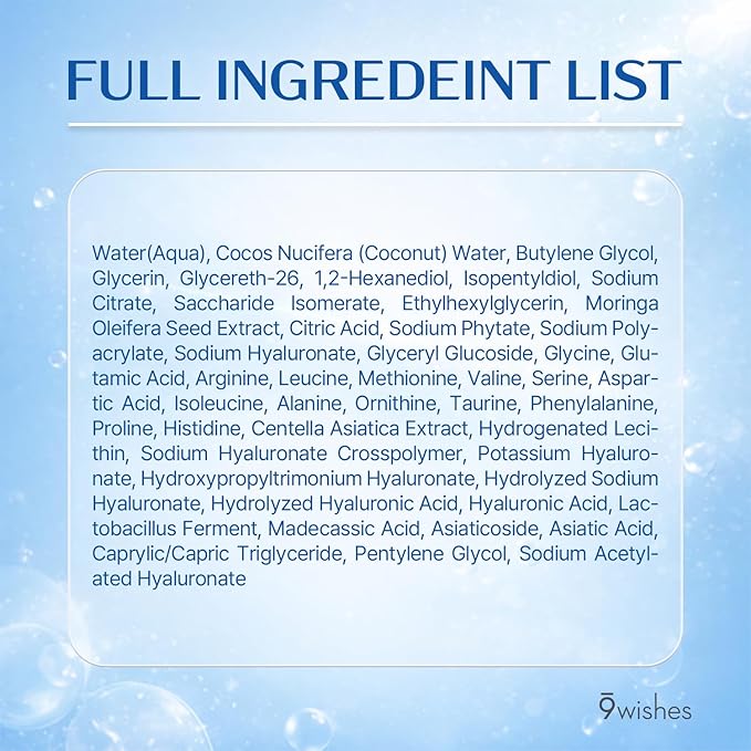 9wishes Hydra Ampule Toner Nano Plus+, Hyaluronic Acid Facial Treatment, Lightweight Hydrating Korean Skincare for Skin Hydration and Smoothing Care, 150ml / 5.07 fl oz
