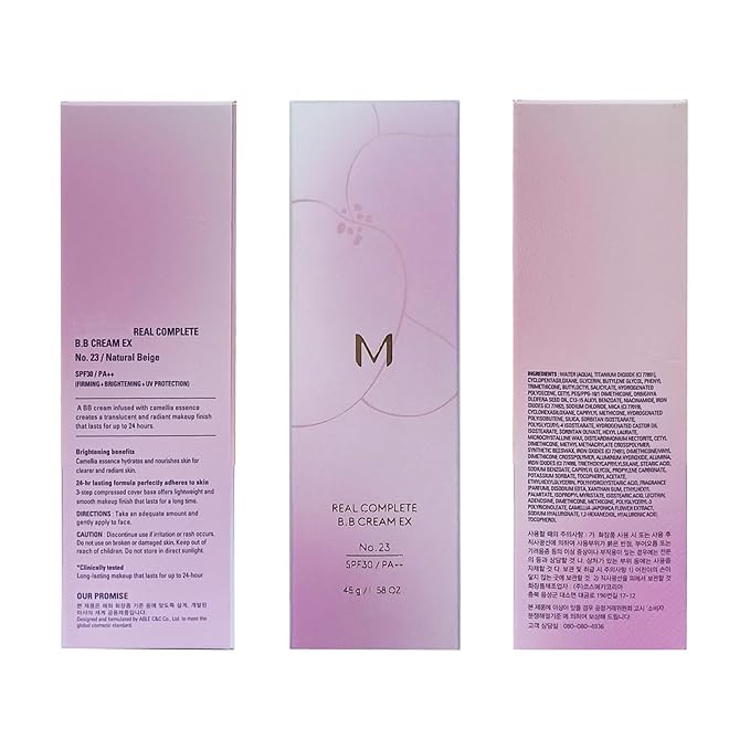 Long-Lasting, Hydrating, lightness Coverage for m.i.s.s.h.a M 시그니처 Real Complete B.B Cream EX, 1.58fl.oz. (No.23, calm beige)