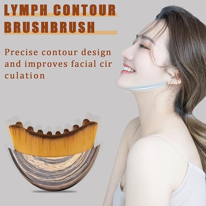 New Lymphatic Contour Face Brush, DLymphatic Drainage Massager for Face, Dry Brush, Chin & Jawline Sculpting, Ergonomically Designed to Fit The Skin Precisely and Relieve Fatigue (1pcs)