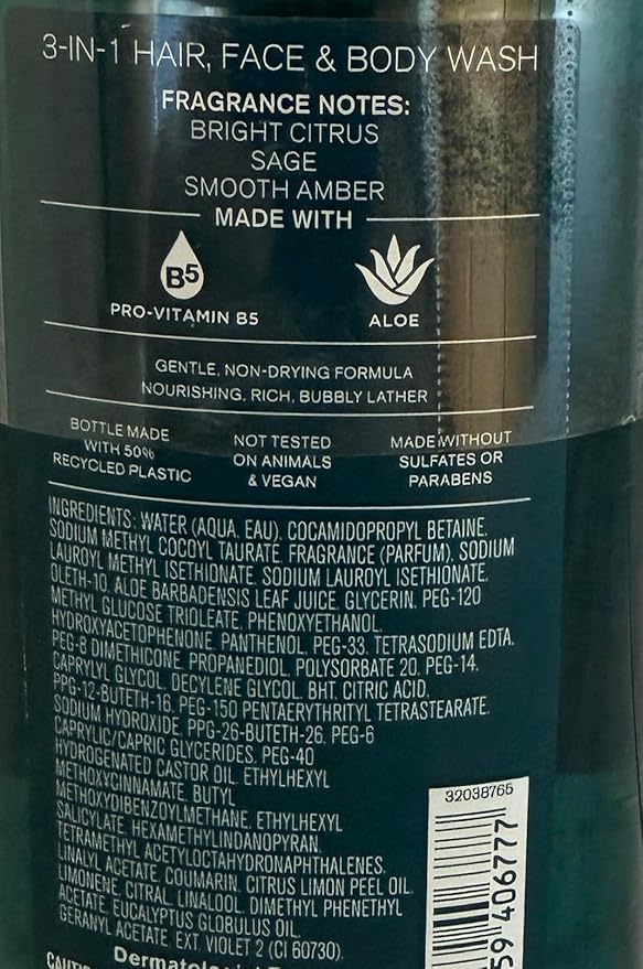 Bath & Body Works Men's Football Season 3-in-1 Hair, Face & Body Wash 10 Ounce