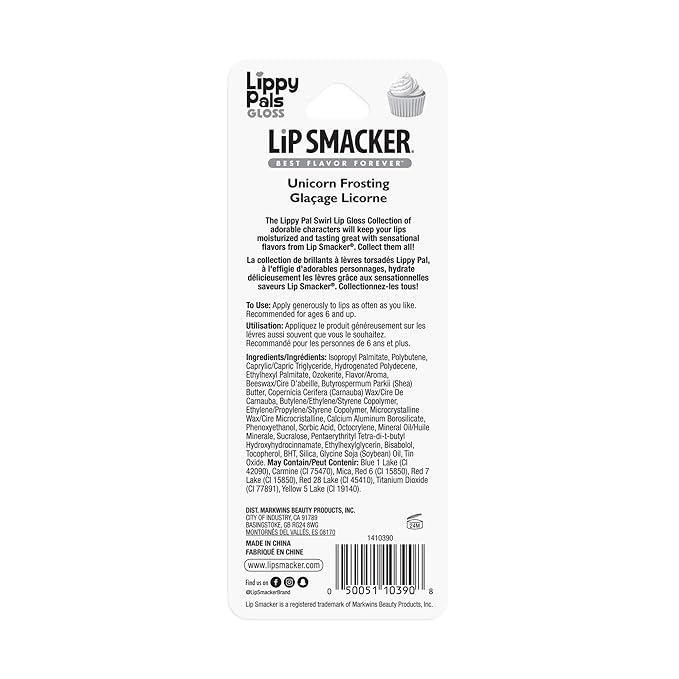 Lip Smacker Lippy pal swirl lip gloss, Unicorn - Unicorn Frosting, 0.14 Ounce (Pack of 4)