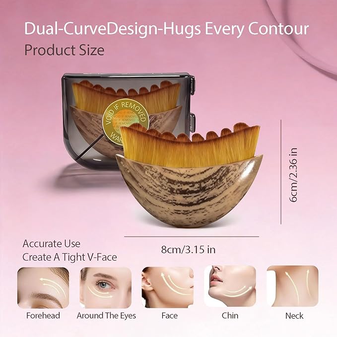 New Lymphatic Contour Face Brush, Face Brush For Lymphatic Drainage,Soft Facial Sculpting GuaSha Dry Tool,Face Contour Depuff Lift Tool For Anti-Puffiness & Detox, Fit The Skin Precisely (2 Pcs)