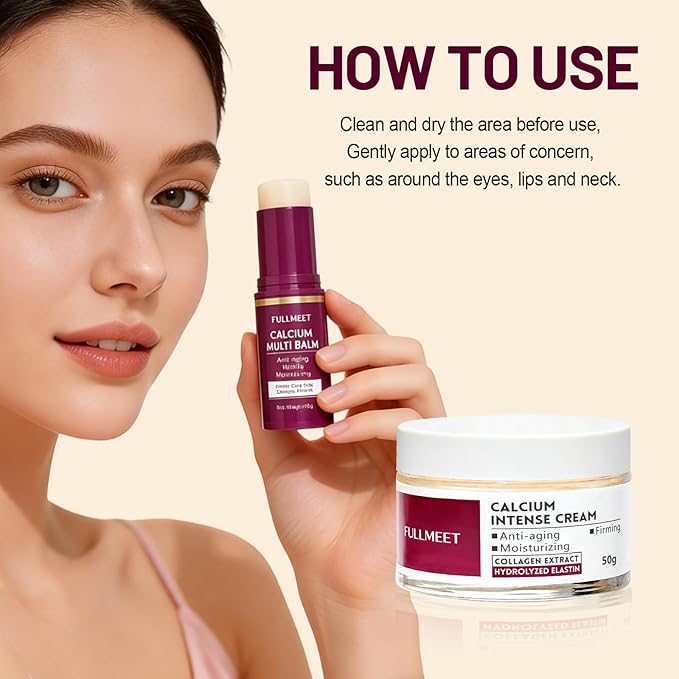 Calcium Multi Balm Stick + Calcium Intense Cream, Anti-aging, Moisturizing & Smoothing Eye Care, Gentle for Skin