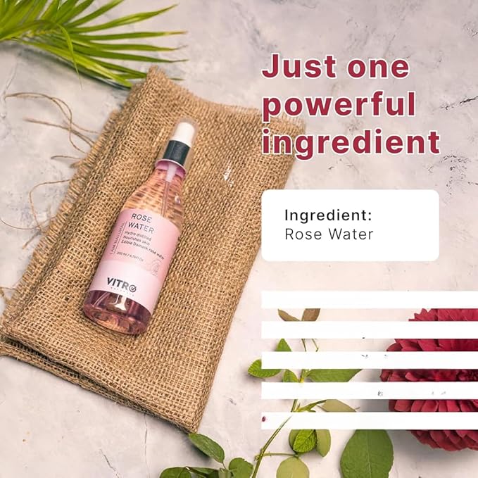 Rose Water Spray for Face 200ml | Pure Gulab Jal |Natural Toner for Hydrated, Glowing Skin