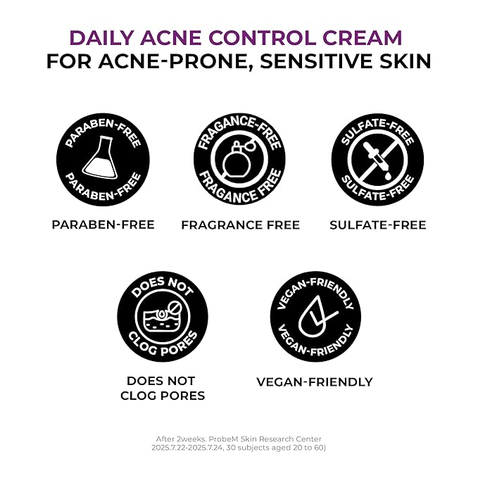 JUMISO Niacinamide 2+ Oil Control Cream - Korean Face Moisturizer for Oily Acne Prone Skin - Pore Minimizing, Sebum Balancing with Hyaluronic Acid, Tranexamic Acid, Galactomyces, 2.7 fl.oz