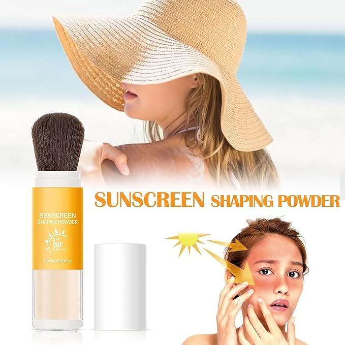 Powder Sunscreen for Face,Mineral SPF 50 PA+++ Sunscreen Powder, Lasting Lightweight Breathable for All Skin