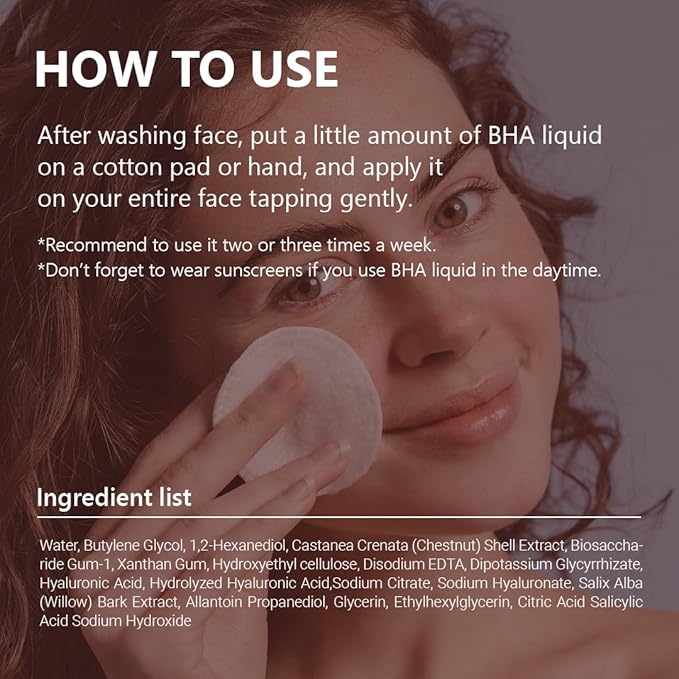 ISNTREE Chestnut BHA 2% Clear Liquid, 100 ml, 3.38 fl oz | Korean Skincare | Mild Exfoliating Toner for Deep Pore Care | Smoothing & Soothing with Chestnut & Salicylic Acid