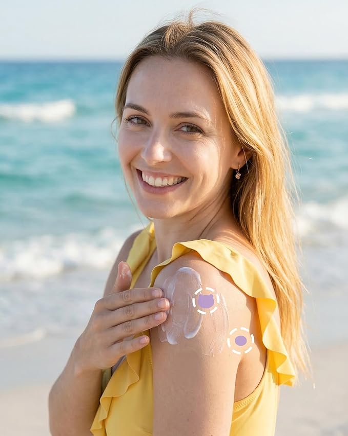 UV Detection Stickers for Sunscreen - 160 Count UV Detection Stickers, Know When to re-Apply Sunscreen, Sun Protection Reminder, 8 Fun Pattern Types