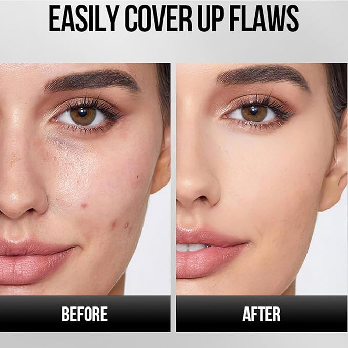 Concealer Foundation Stick, Dual-Ended Full Coverage Foundation with Ultra-Fine Bristle Brush, Korean Creamy Dewy Finish Base Makeup (Natural)