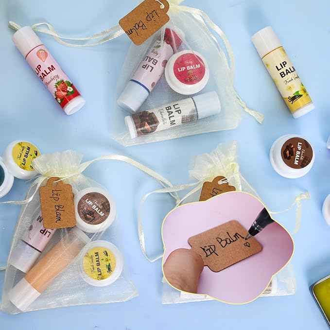 JUYRLE DIY Lip Balm Kit - Make Your Own Natural Beeswax Lip Balm with Containers, Moisturizing Base, Perfect for Kids and Adults