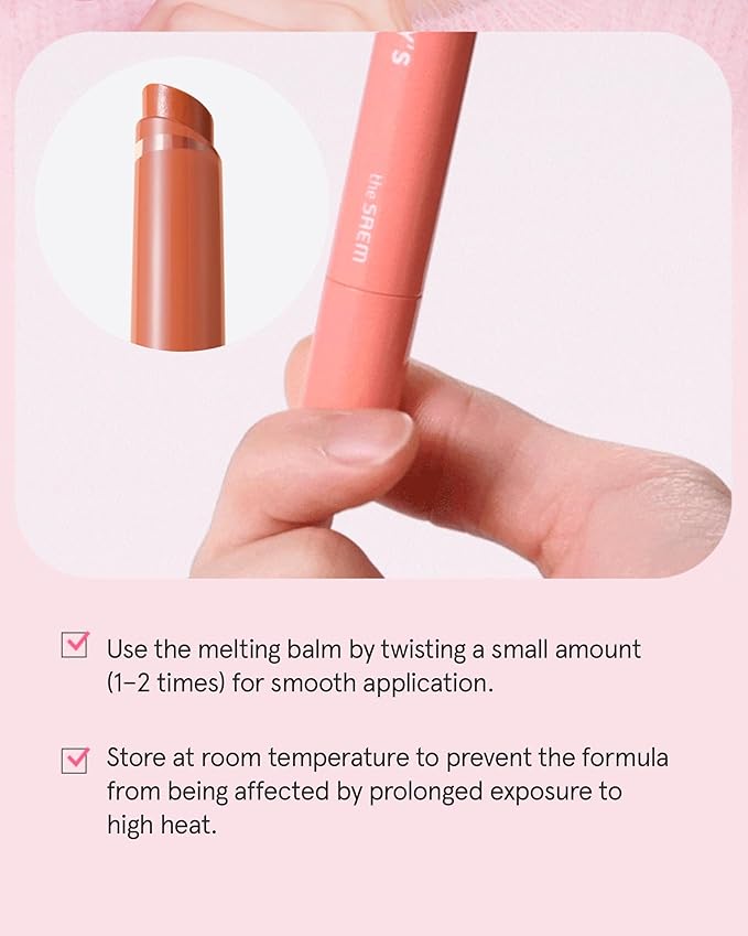 THESAEM Saemmy's Syrup Shot Melting Balm - Plumping Lip GLoss Lipstick for Glazed Shine Lips - Korean Lip Makeup - Long Lasting Moisturizing, 0.06oz. (02 Peach Coat)
