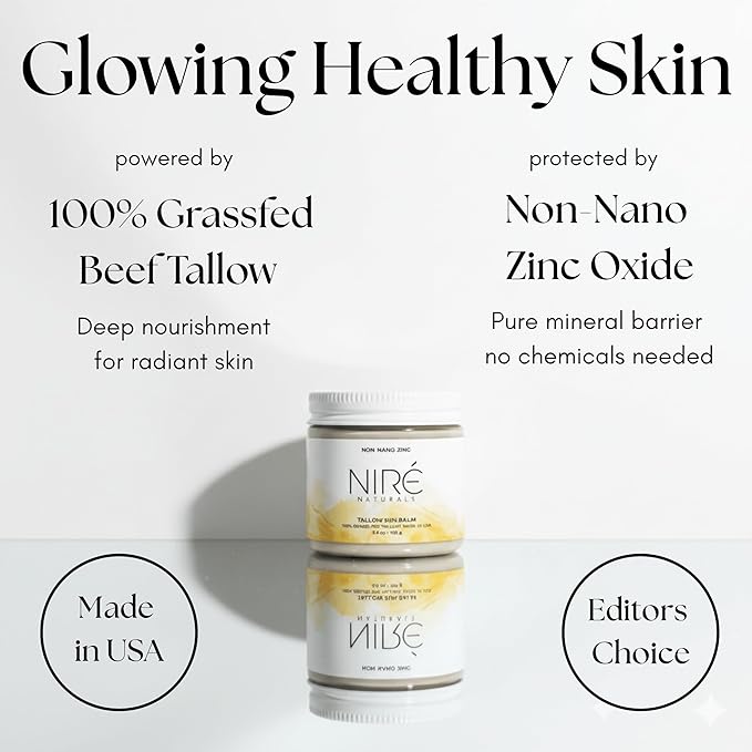 Tinted Mineral Sun Balm for Face. Chemical Filter-Free, Beef Tallow Non-Nano Zinc Formula, Made in USA, Non Toxic Ingredients