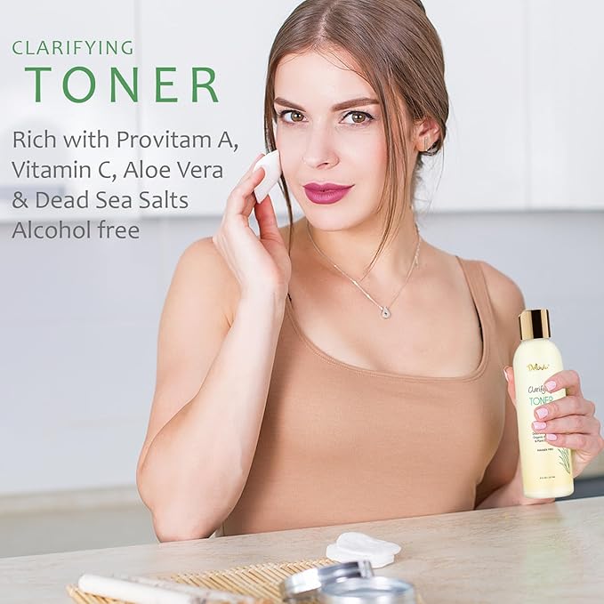 Deluvia Clarifying Toner for Face, Hydrating Face Toner for Sensitive, Dry, Aging Skin. Facial Toner & Pore Cleanser for Face, Alcohol Free Toner, Face Toner for Women & Men. Skincare Hydrating Toner.