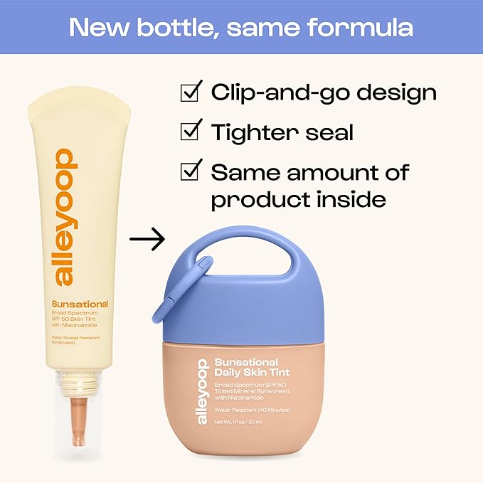 Alleyoop Sunsational Tinted Moisturizer SPF 50 for Face Broad Spectrum – 100% Mineral Face Sunscreen with Jojoba, Hydrating & Soothing Tinted Sunscreen, Vegan & Cruelty-Free (Dawn)