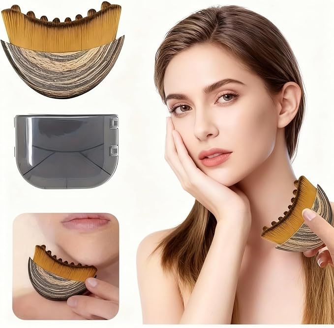 Upgraded Lymphatic Contour Face Brush, Dual-Action Lymphatic Drainage Massager & Gua Sha Tool for Face Sculpting, Ergonomic Design, Gentle Bristles, Enhance Absorption, Includes Storage Case (1Pcs)