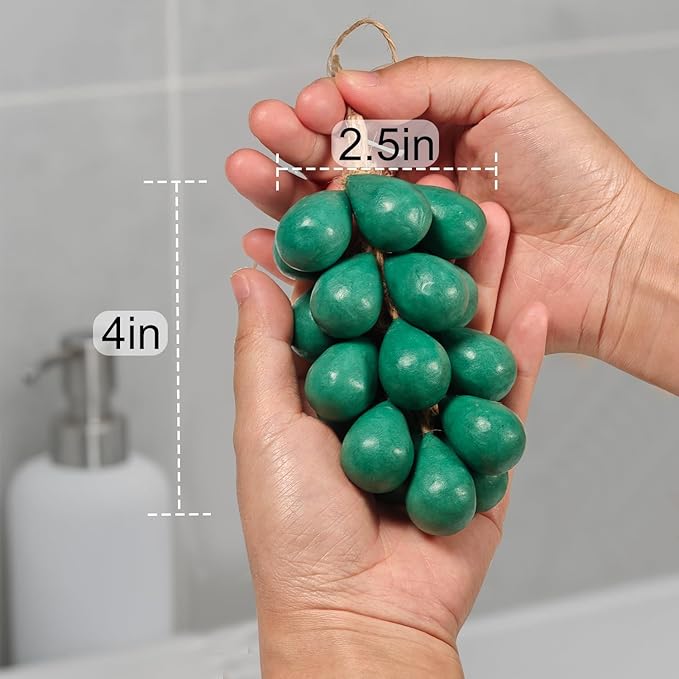 Grape Shaped Natural Handmade Soap Bar, Decorative Bath & Body Soap Gift for Women, Packed in Elegant Gift Box, Green