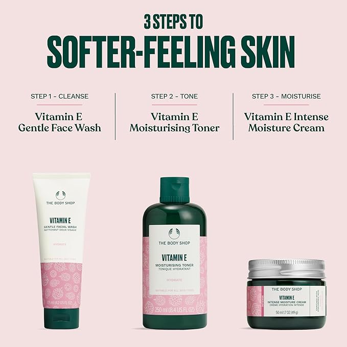 The Body Shop Vitamin E Intense Moisture Cream | 72hr Face Moisturizer with Hyaluronic Acid | Whipped Face Cream for Softer Smoother Skin, Vegan, 50 ml / 1.7 oz