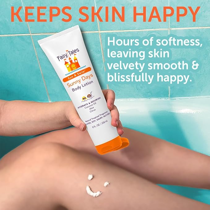 Fairy Tales Sun & Swim After Sun Lotion with Aloe for Kids | After Sun Care Lotion, Hydrate and Nourish with Coconut Oil and Aloe - 8 oz