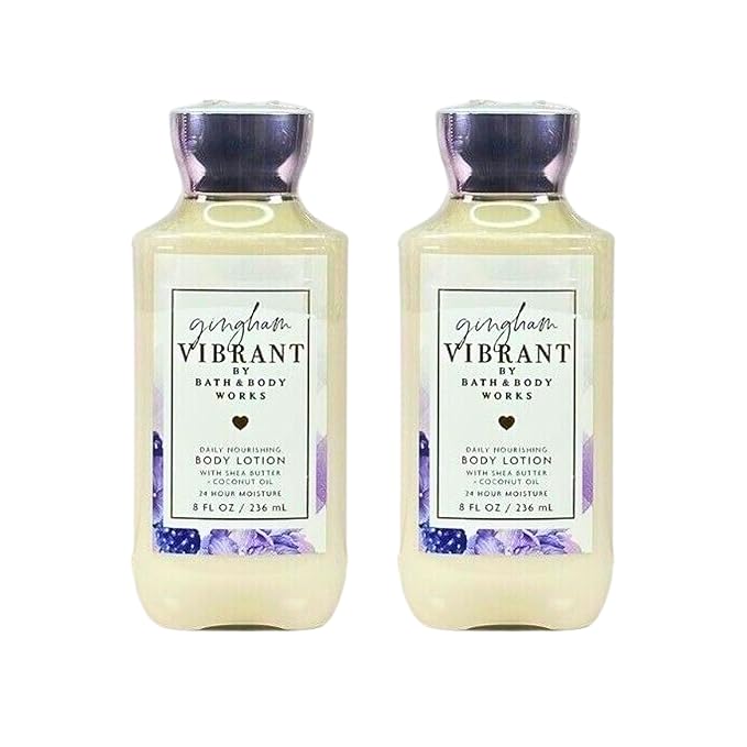 Bath & Body Works Body Lotion Pack of 2, 8oz Each (Gingham Vibrant)