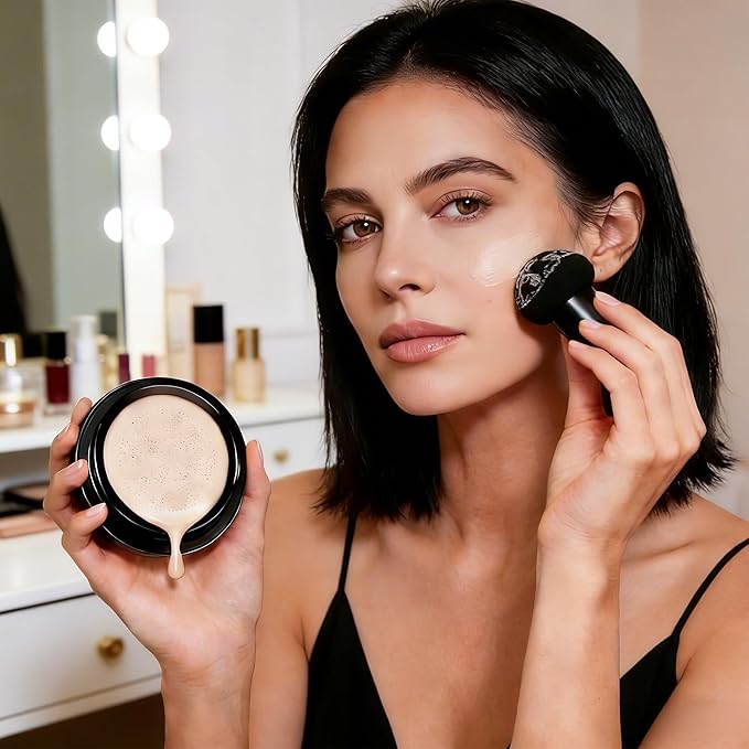 Foundation for Older Women, 2026 New Mushroom Head Cushion CC Cream, Long Lasting Full Coverage BB Cream Moisturizing Concealer Brighten Makeup (Natural)