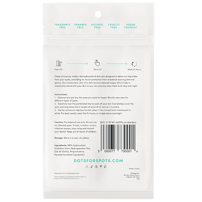 Dots for Spots Pimple Patches For Face - Fast Acting, Translucent Hydrocolloid Zit Patches that Unclog Pores - Korean Skincare - Vegan, Cruelty Free - (120 count) (Pack of 2)