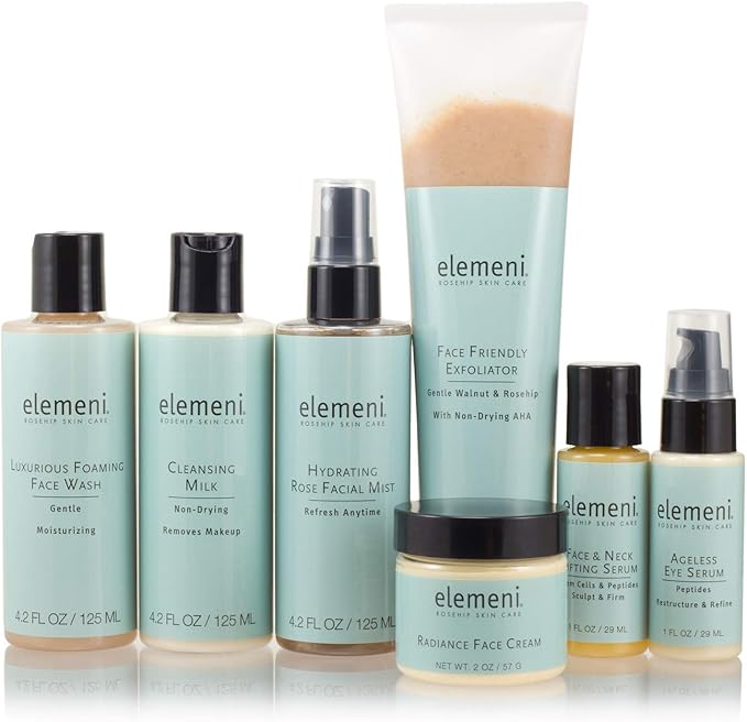 elemeni Hydrating Rose Facial Mist, 4.2 fl oz, Soothing Nourishing Moisturizing Rosewater Spray, Makeup Primer, Boost Liquid Foundation Hydration, Toning Witch Hazel, Vitamins B5 C and Hydrosol Spritz