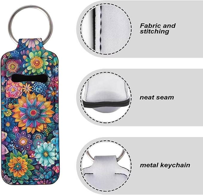 Pensura Chapstick Holder Keychain Fashion 5 Pcs Car Keychain Holder Portable Chapstick Holder Keep from Scratched and Dust