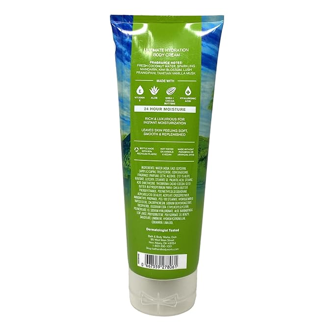 Bath & Body Works Tahiti Island Dream Fragrance Mist and Body Cream Gift Set with a Sea Breeze Bar Soap