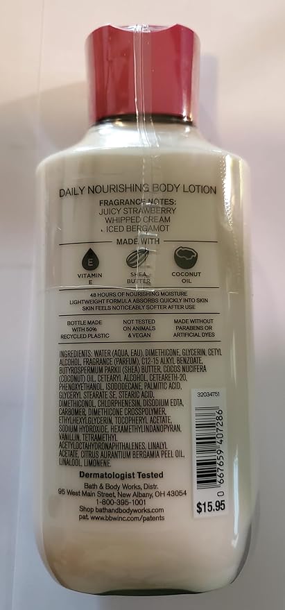 Bath & Body Works Women's Strawberry Snowflakes Body Gel Wash, Lotion and Ultimate Hydration Cream 3 Piece Set