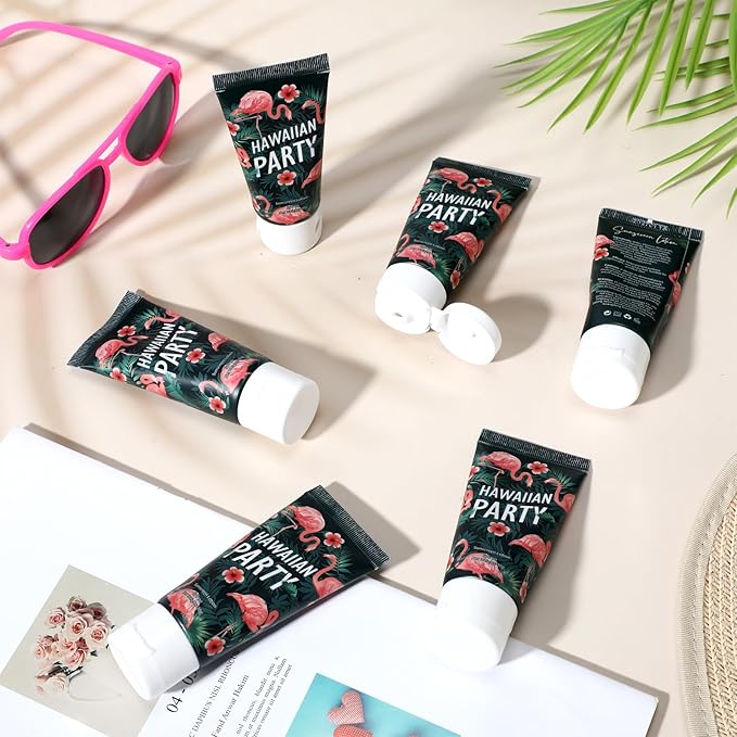 12 Pcs Mini Sunscreen Bulk for Summer Travel Size Spf 30 Water Resistant Sunscreen Lotion Bulk for Thank You Gifts Hawaiian Wedding Bridal Party Favors for Pool Wedding(Flamingo)