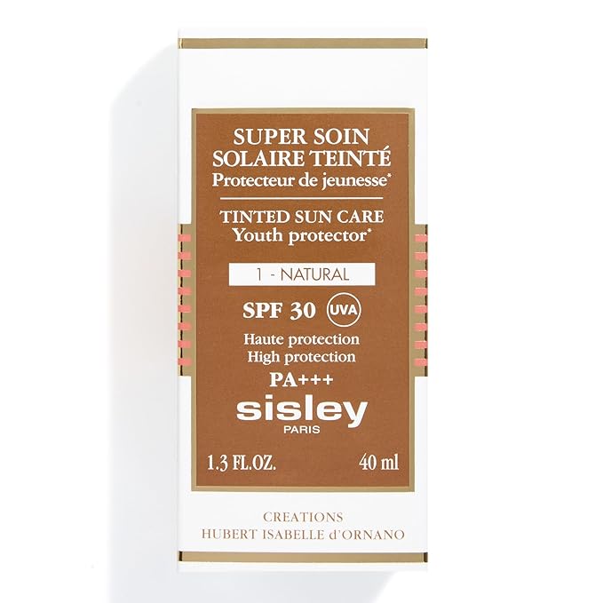 Sisley Paris Tinted Sunscreen Cream SPF 30, 1 Natural - 40 mL - Non-Greasy Tinted Moisturizer - Broad Spectrum UVA/UVB Protection - Water Resistant Up to 40 Minutes - Non-Comedogenic